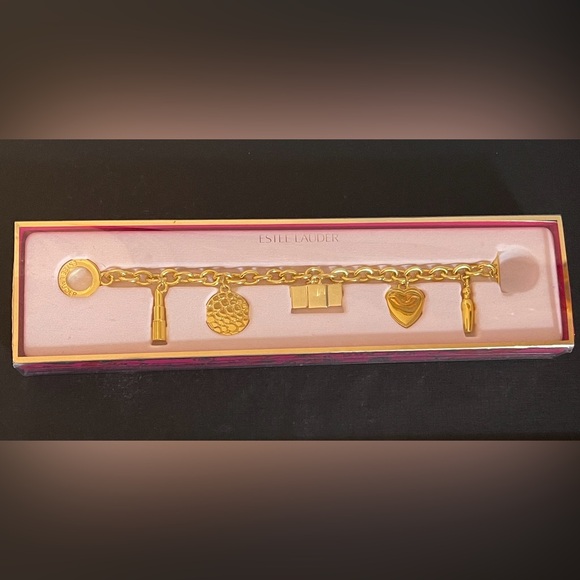 NIB Estee Lauder Limited Edition “Golden Icons” Charm Bracelet - Picture 8 of 8